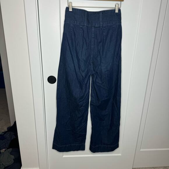 JUST Female Roksan Dark Wash High Rise Wide Leg Trousers Jeans Pants Size Small - Picture 6 of 8